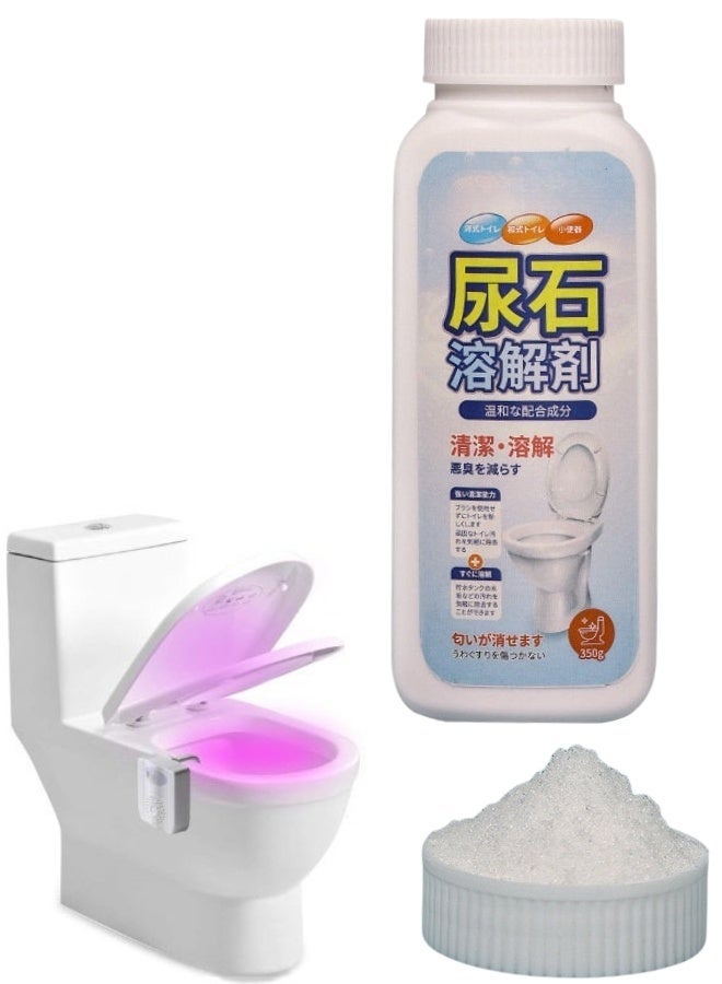 Professional Urolith Dissolving Agent 350g, Heavy Duty Toilet Bowl Cleaner & Urinal Scale Remover, Fast-Acting Limescale & Stubborn Stain Remover for Western & Japanese Toilets, Odor Eliminator & Pipe Declogger, Safe for Glaze & Plastic/Cast Iron Sewers, No-Brush Refreshing Deep Clean Formula - Image 1
